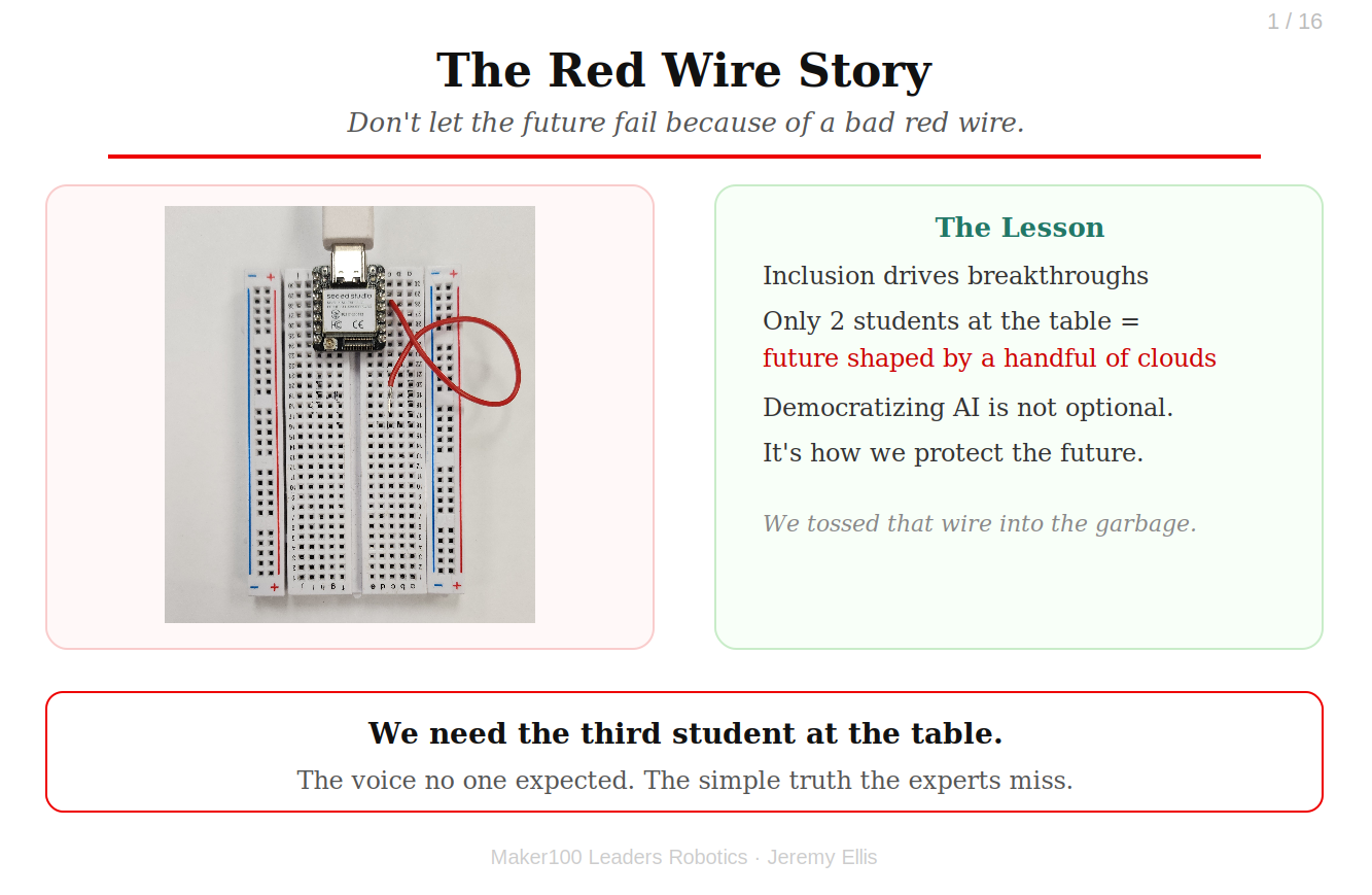Image of a Red Wire on a breadboard with the xiao esp32s3