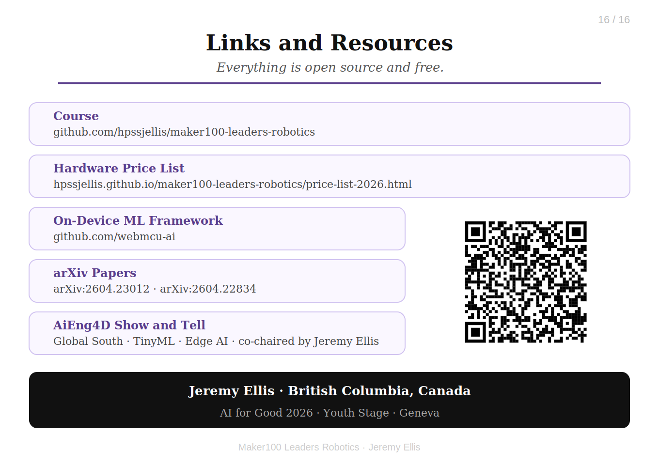 QR code, scan to open presentation
